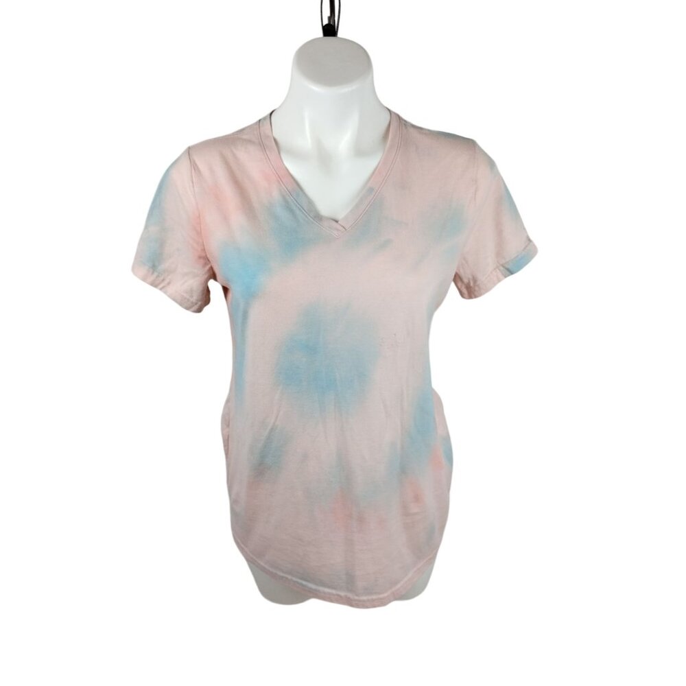 Time & Tru Womens Medium Tie-Dye V-Neck T-Shirt